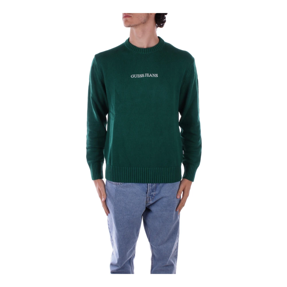 Guess Groene Logo Front Sweater Katoen Green Heren