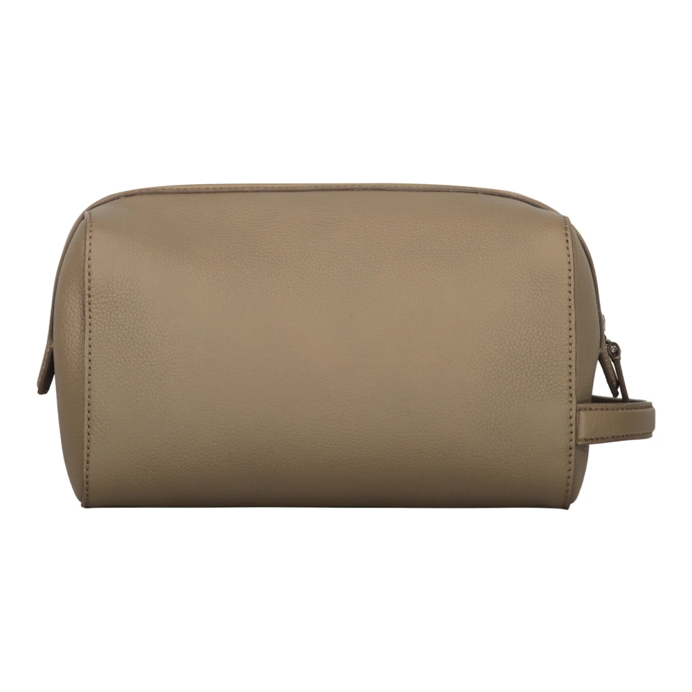 Brioni Leren Toilettas Beige Heren