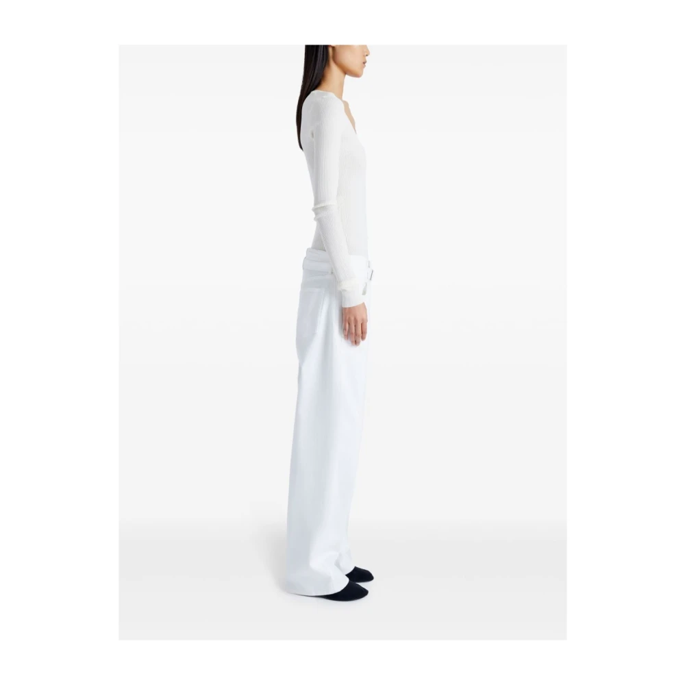 Proenza Schouler Witte laagbouw straight cut jeans White Dames