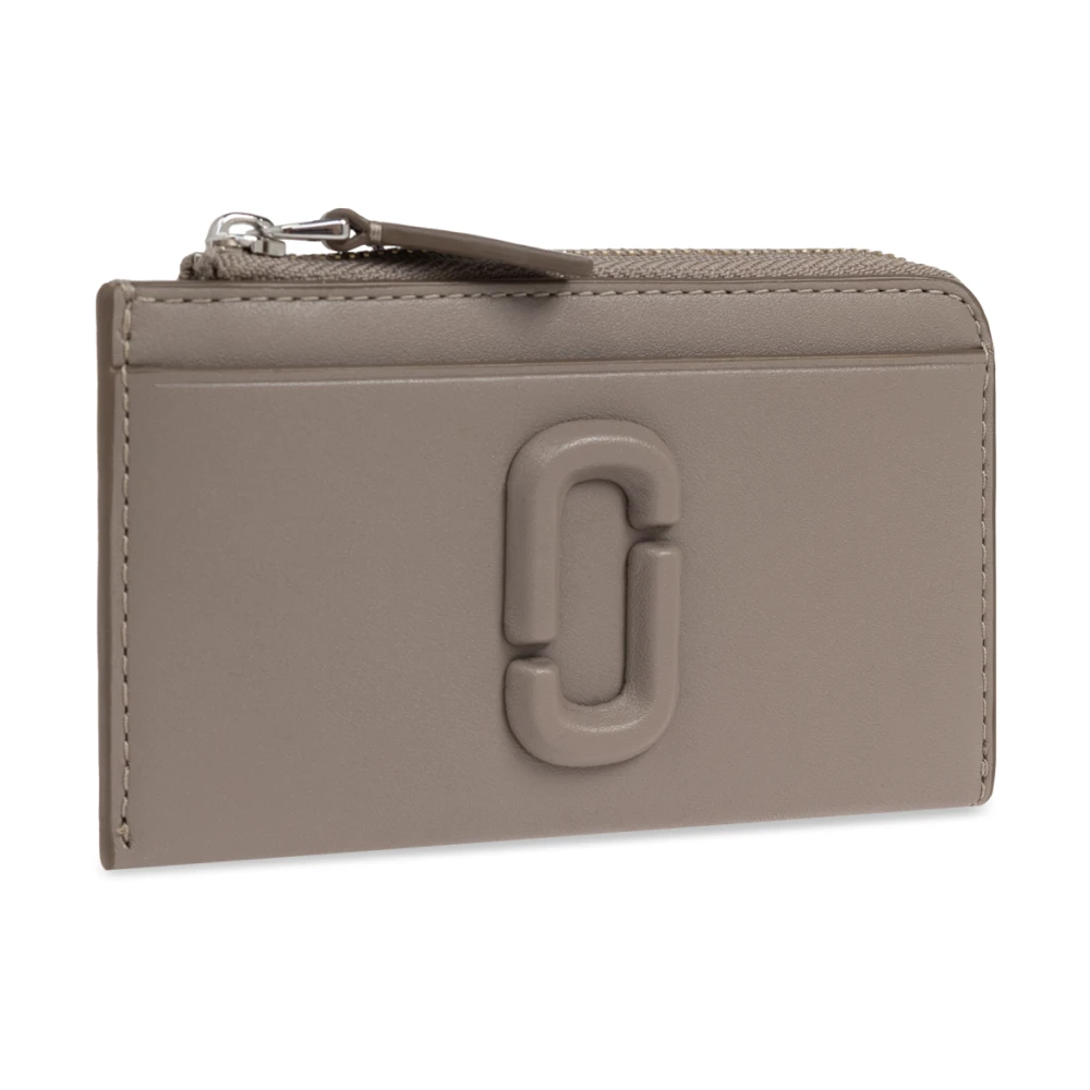Marc Jacobs Leren portemonnee 'The J Marc' Gray Dames