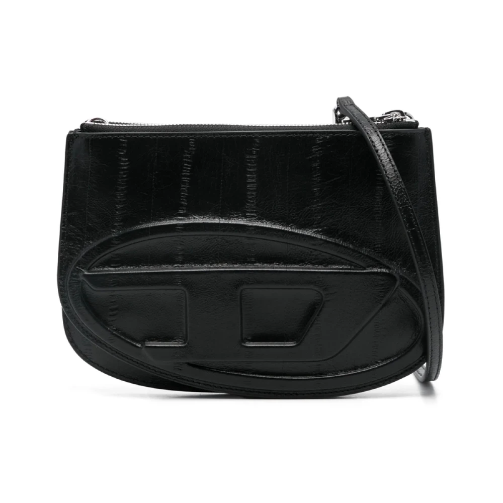 Diesel Zwarte Schoudertas met Ritssluiting Black Dames