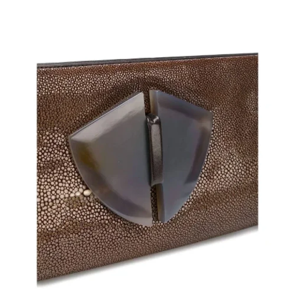 Armani Pre-owned Leather handbags Brown Dames