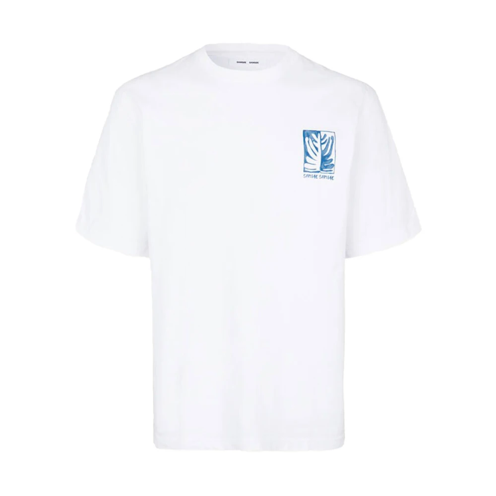 Samsøe Gedrukte Oversized Korte Mouw T-shirt White Heren