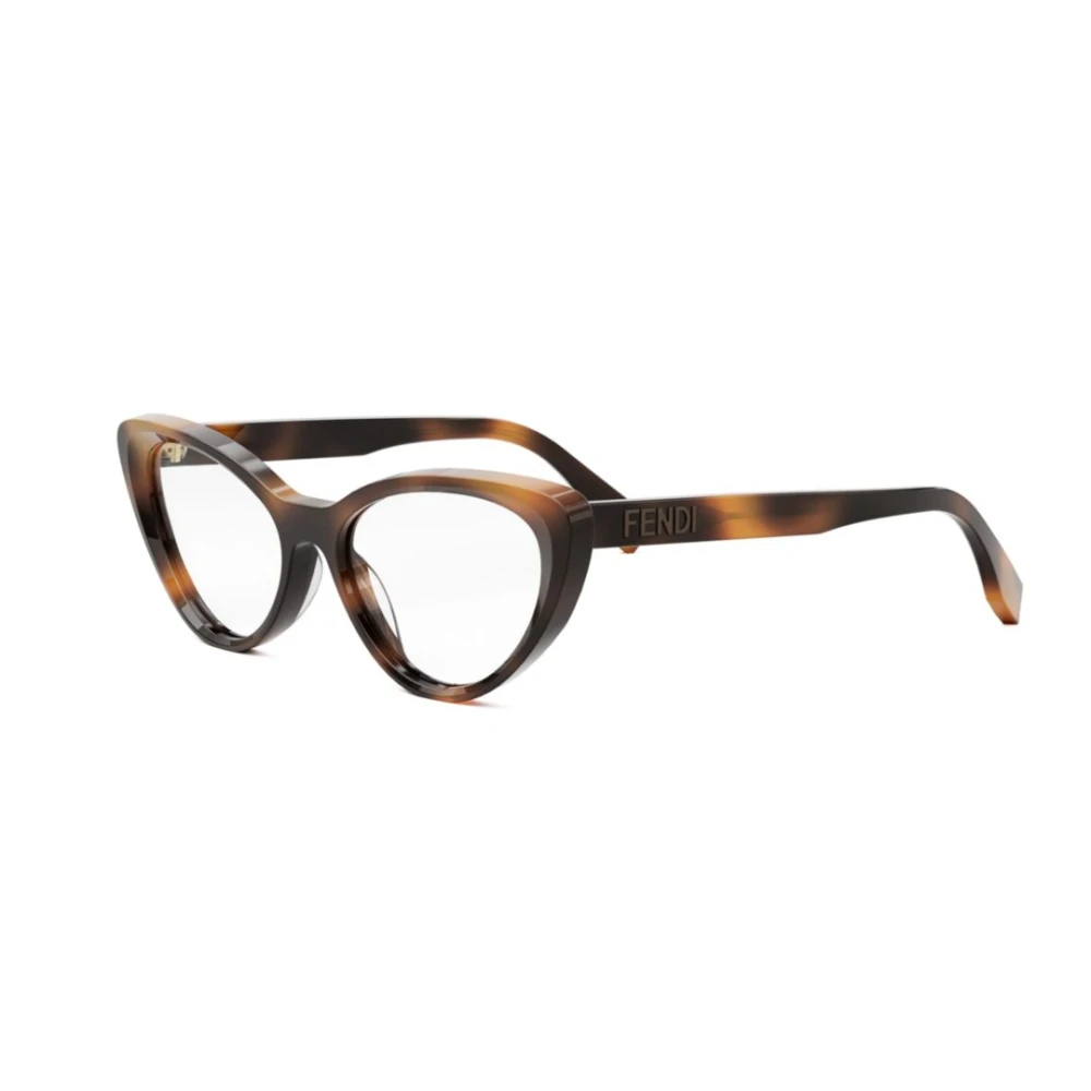 Fendi Unisex Multicolor Glasses, 53 Mm, Oval Eyeglasses In Havana Acetate