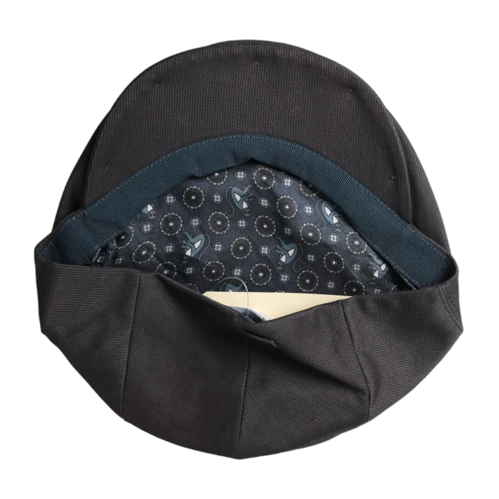 Dolce & Gabbana Grijze Katoenen Newsboy Cap Gray Heren