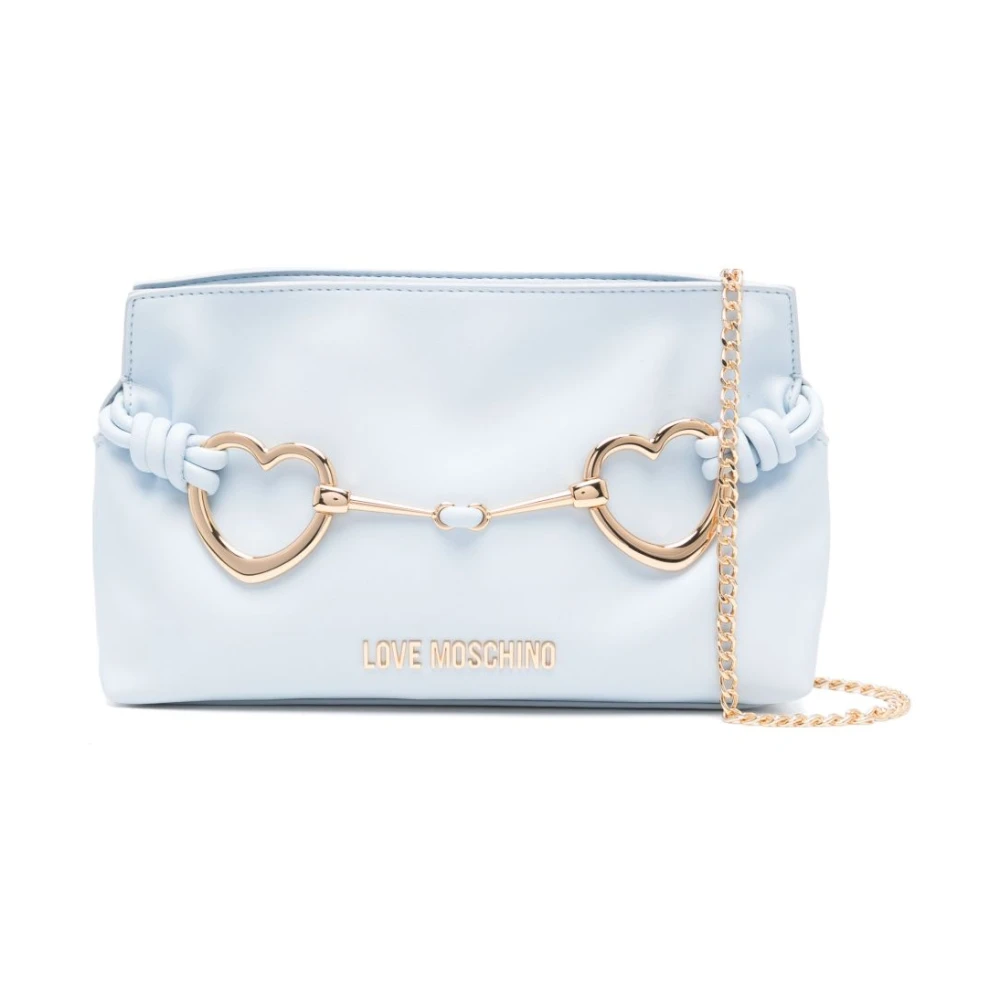 Love Moschino Blauwe Clutch Tas Stijlvol Logo Detail Blue Dames