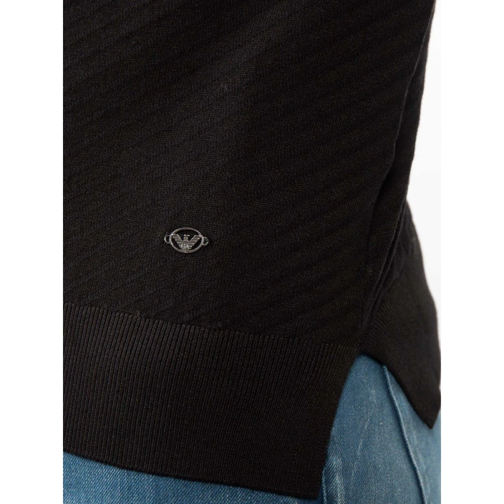 Emporio Armani Diagonaal Patroon Coltrui Black Heren