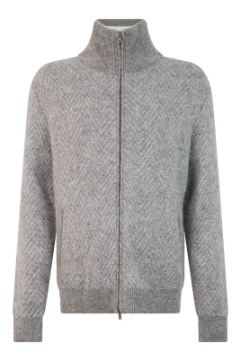 Cardigan med dragkedja och hög krage