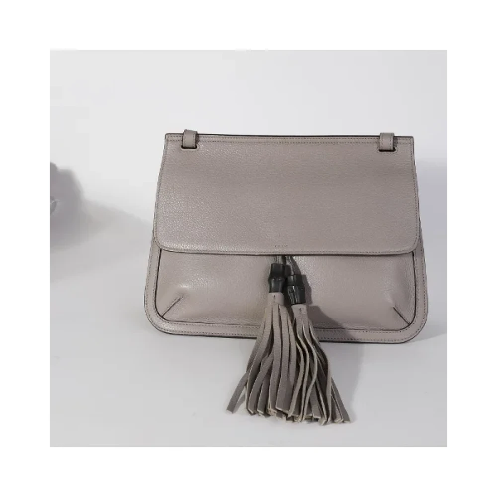 Gucci Vintage Pre-owned Leather crossbody-bags Gray Dames