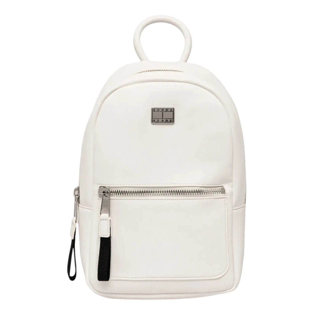 Tommy Jeans Witte Rugzak met Ritssluiting White Dames