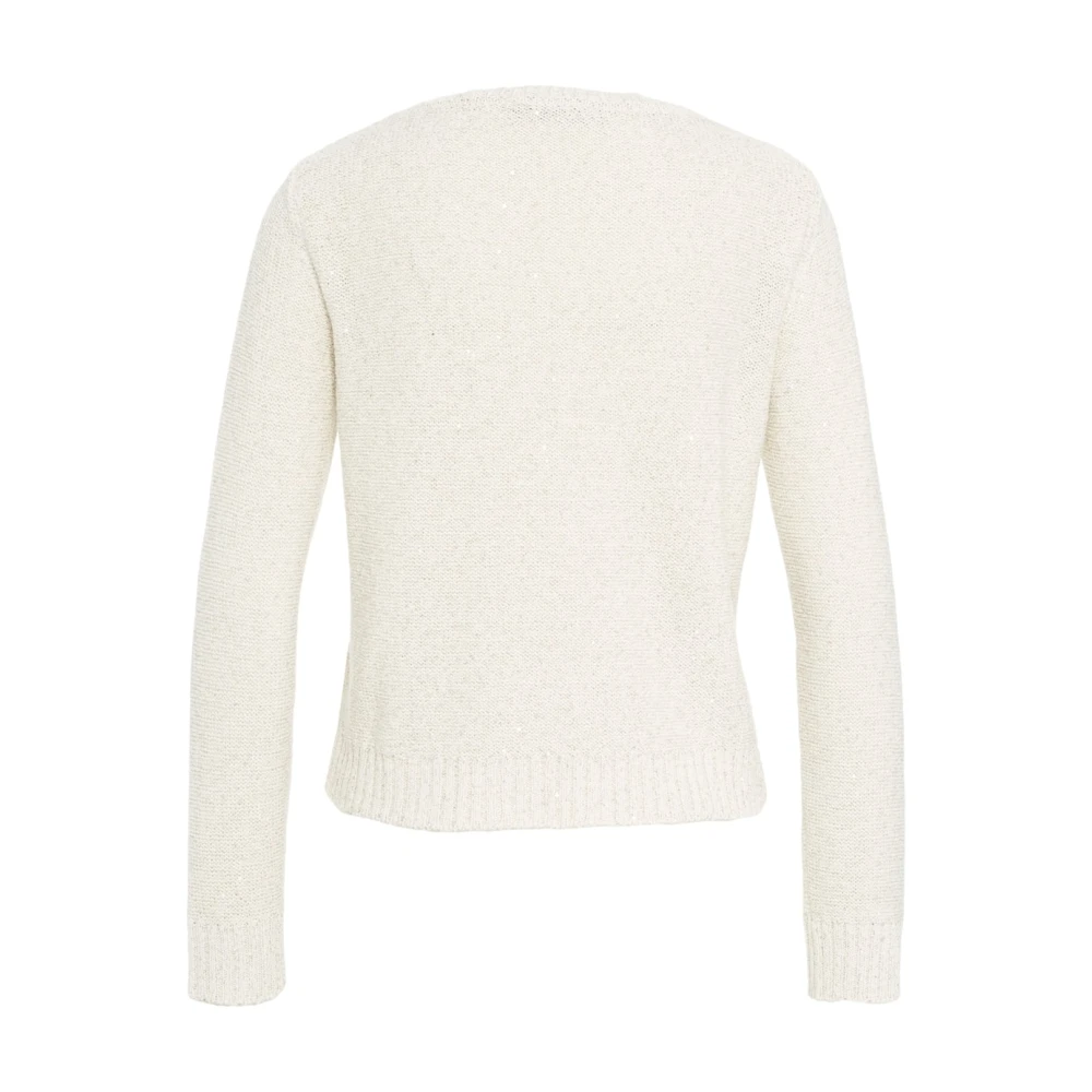 Kaos Beige Gebreide Trui Met Pailletten Beige Dames