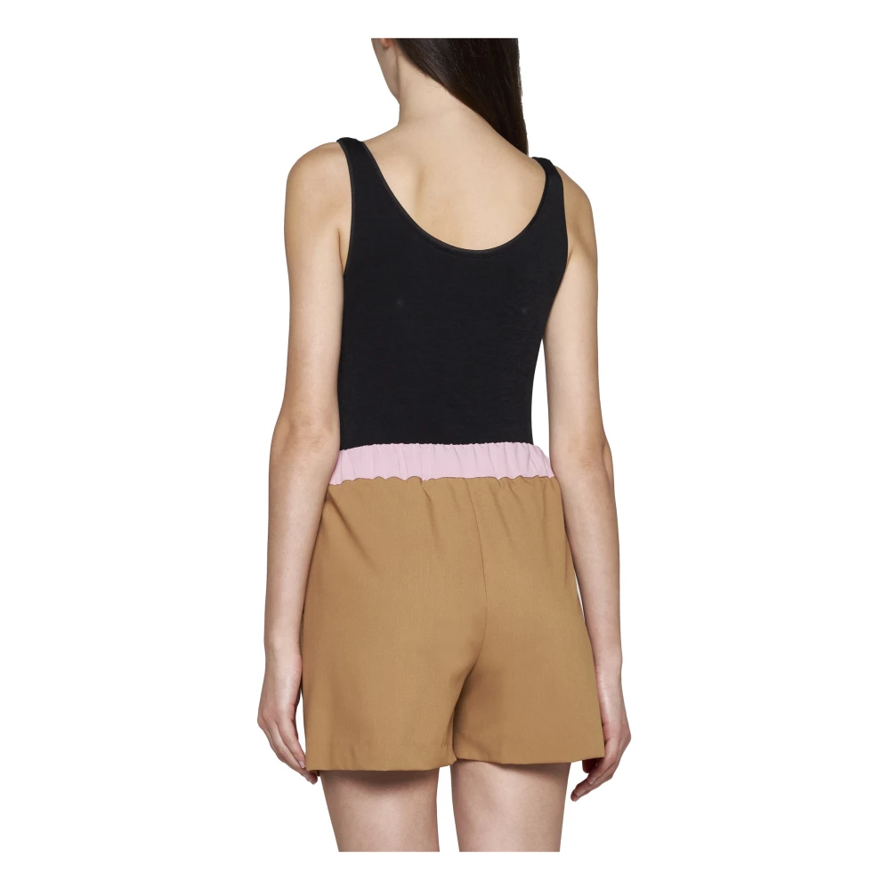 Blanca Vita Bruin Leren Shorts Stijlvol Brown Dames