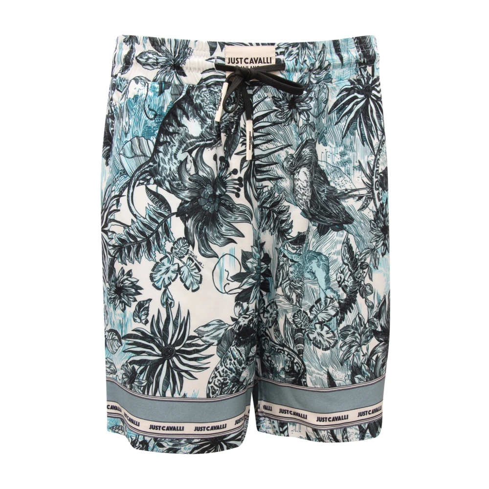 Just Cavalli Herr Multicolor Shorts M, Läder, Bermudashorts