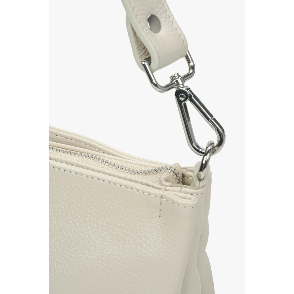 Estro Dames Crème Beige Leren Crossbody Tas Er00115562 Beige Dames