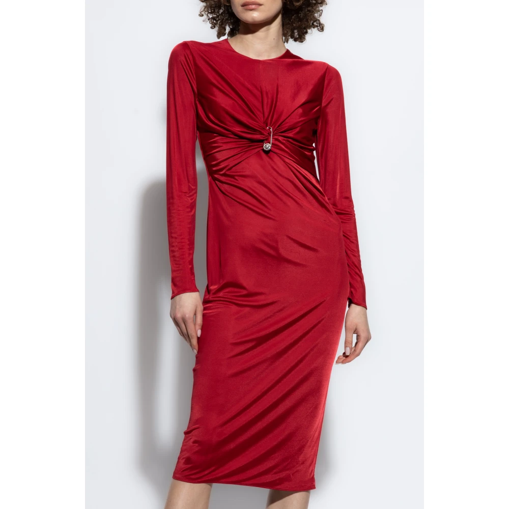 Versace Jurk met decoratieve draperie Red Dames