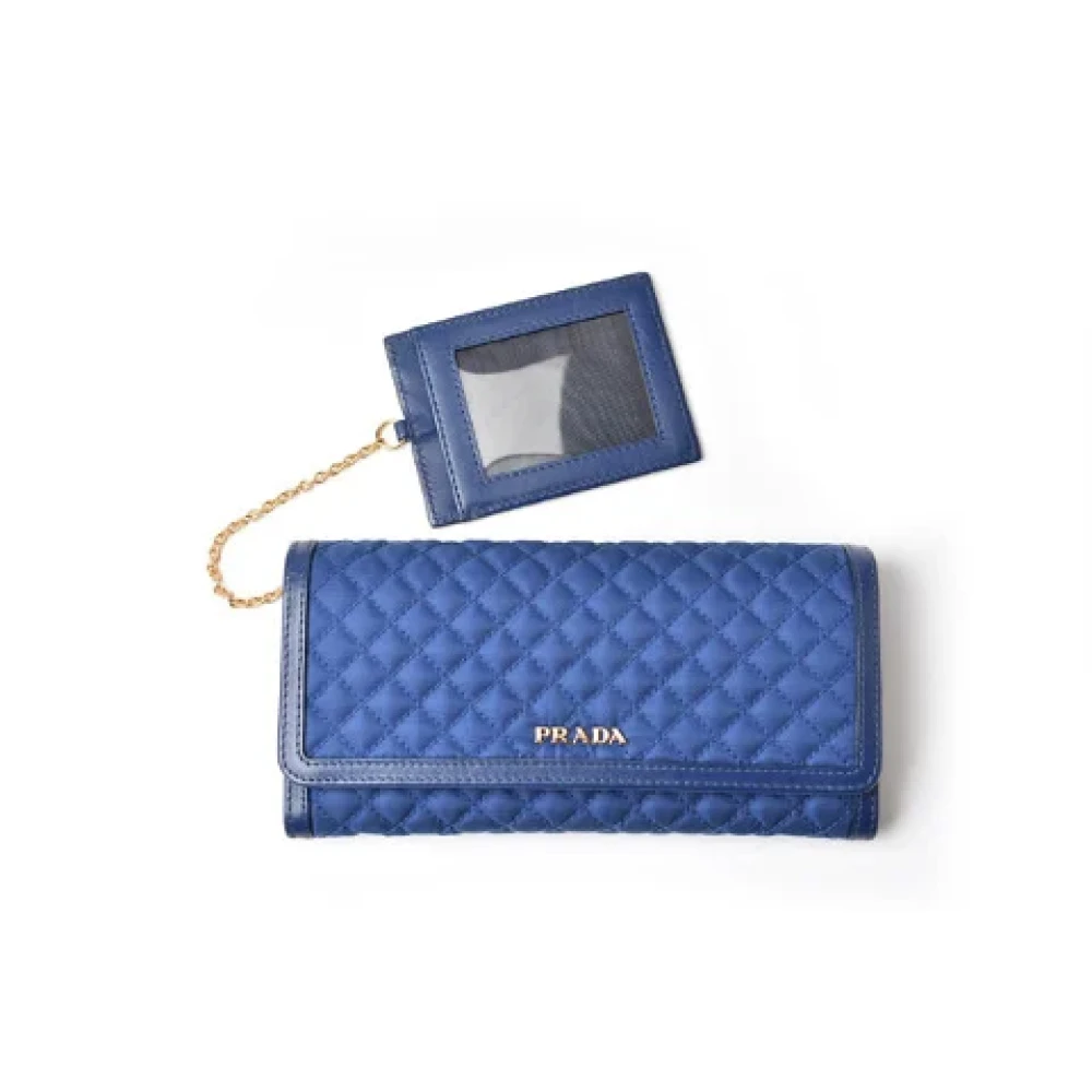 Prada Vintage Pre-owned Canvas wallets Blue Dames