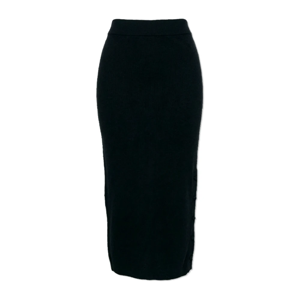 Jil Sander Svart Rakskuren Midikjol