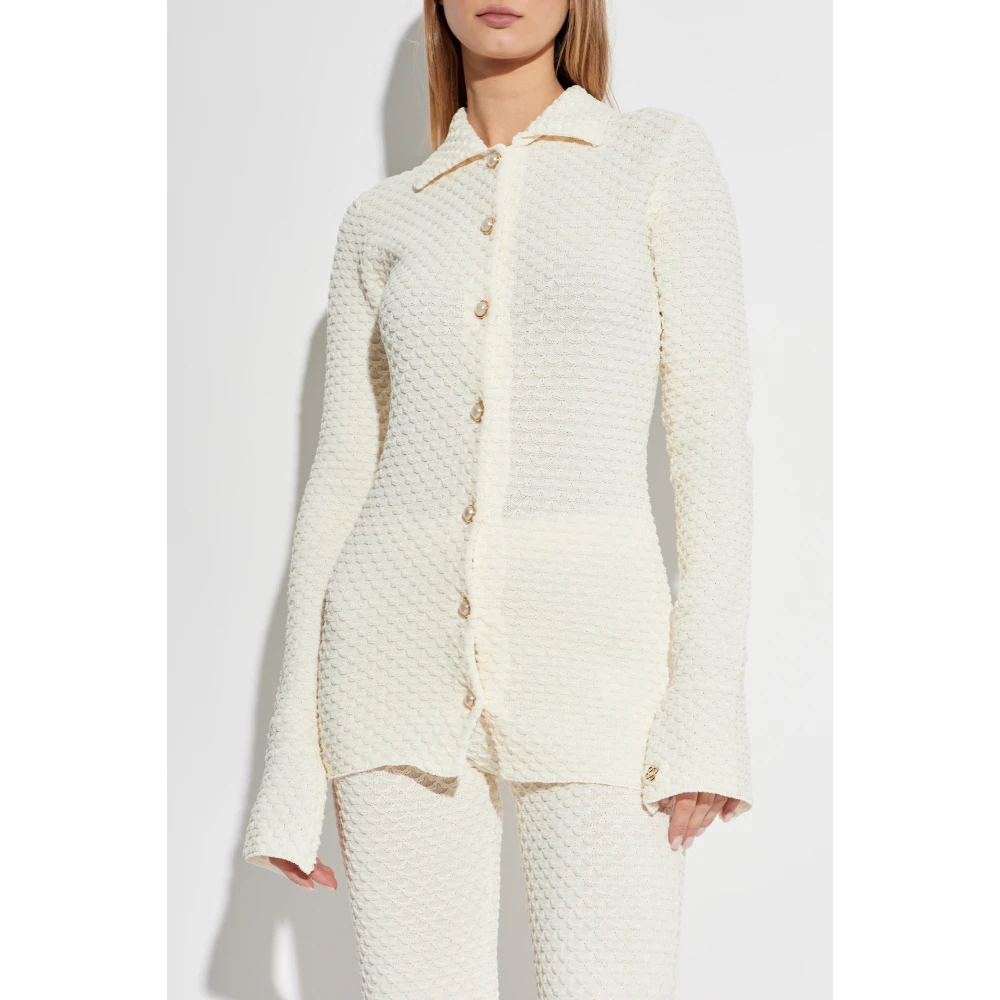 Casablanca Lange mouwen top met split White Dames