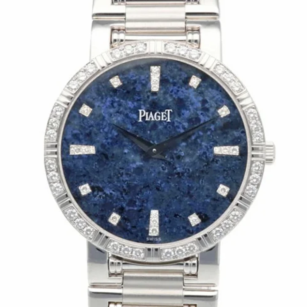 Piaget Pre-owned Pre-owned Vitt guld klockor Blue, Herr