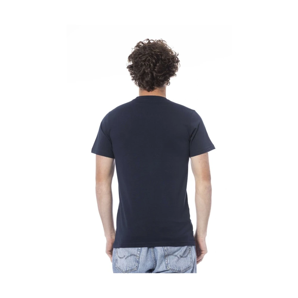 Cavalli Class Logo Print Korte Mouw T-Shirt Blue Heren