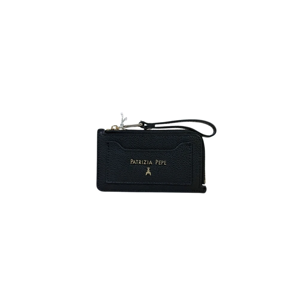 Patrizia Pepe Women's Black Wallets & Cardholders, One Size, Lettering Zip Cardholder