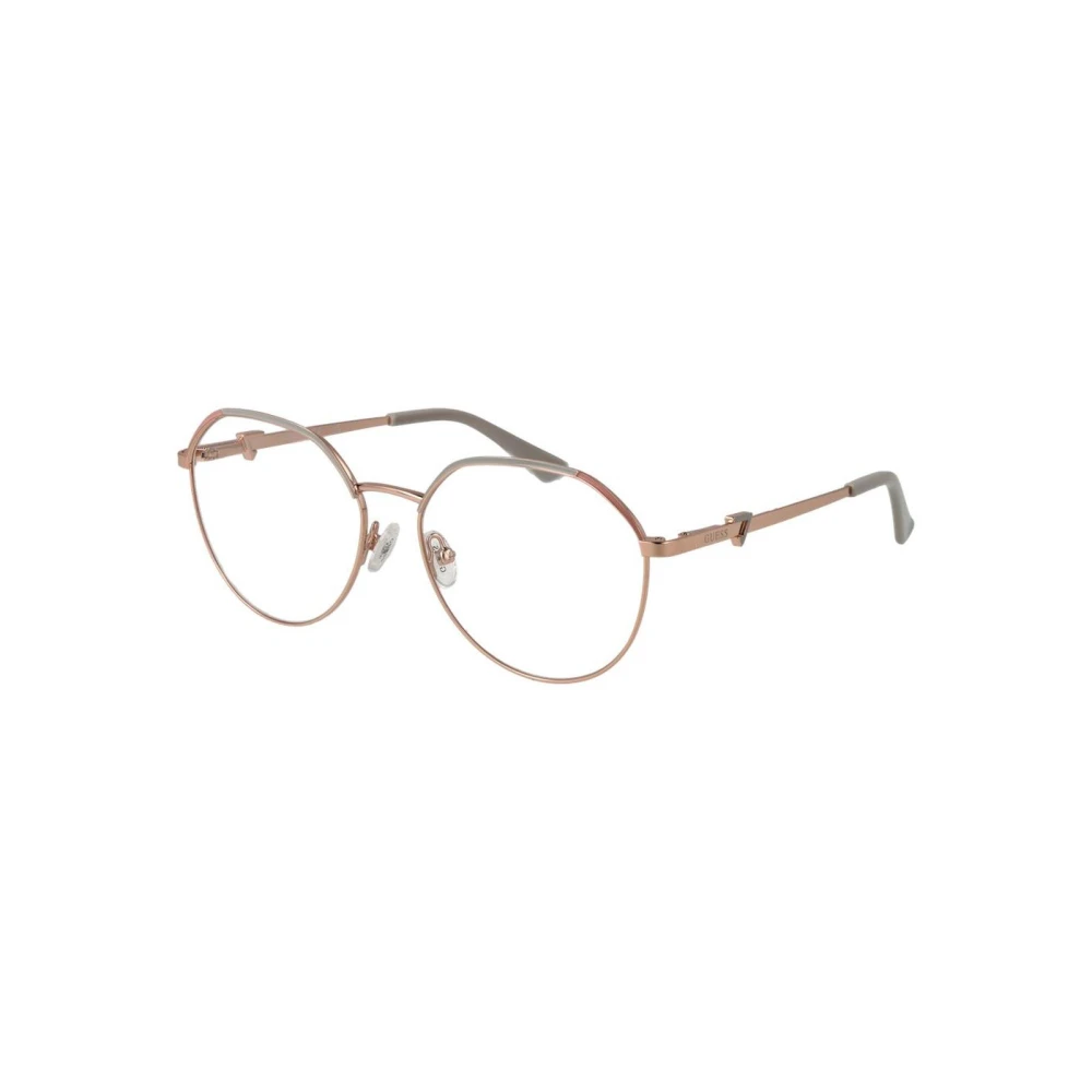 Guess Women's Pink Round Optical Frames With Demo Glasses