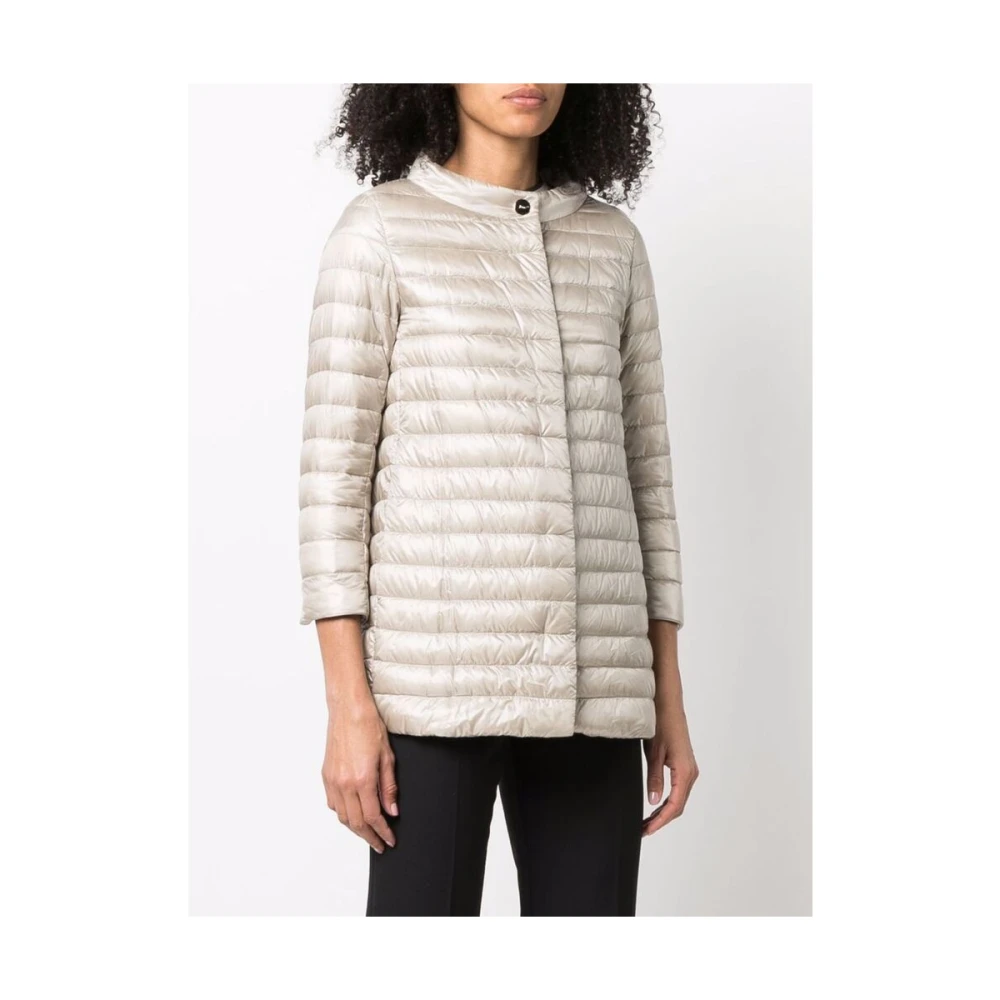 Herno Crème Wit Gewatteerde Winterjas Beige Dames
