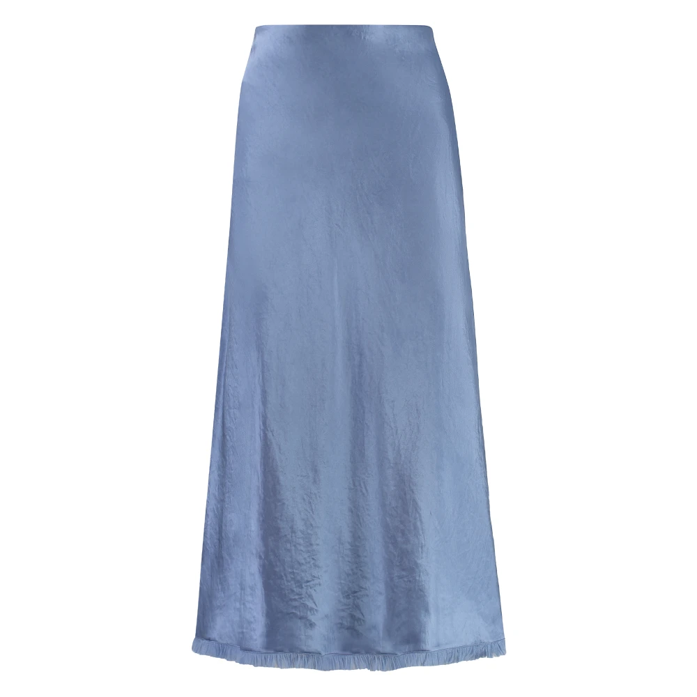 Vince Women's Blue Satin Skirt - Midi Skirts - S - Skirts