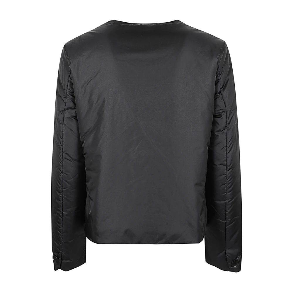 Aspesi Zwarte gewatteerde jas met knoopsluiting Black Dames