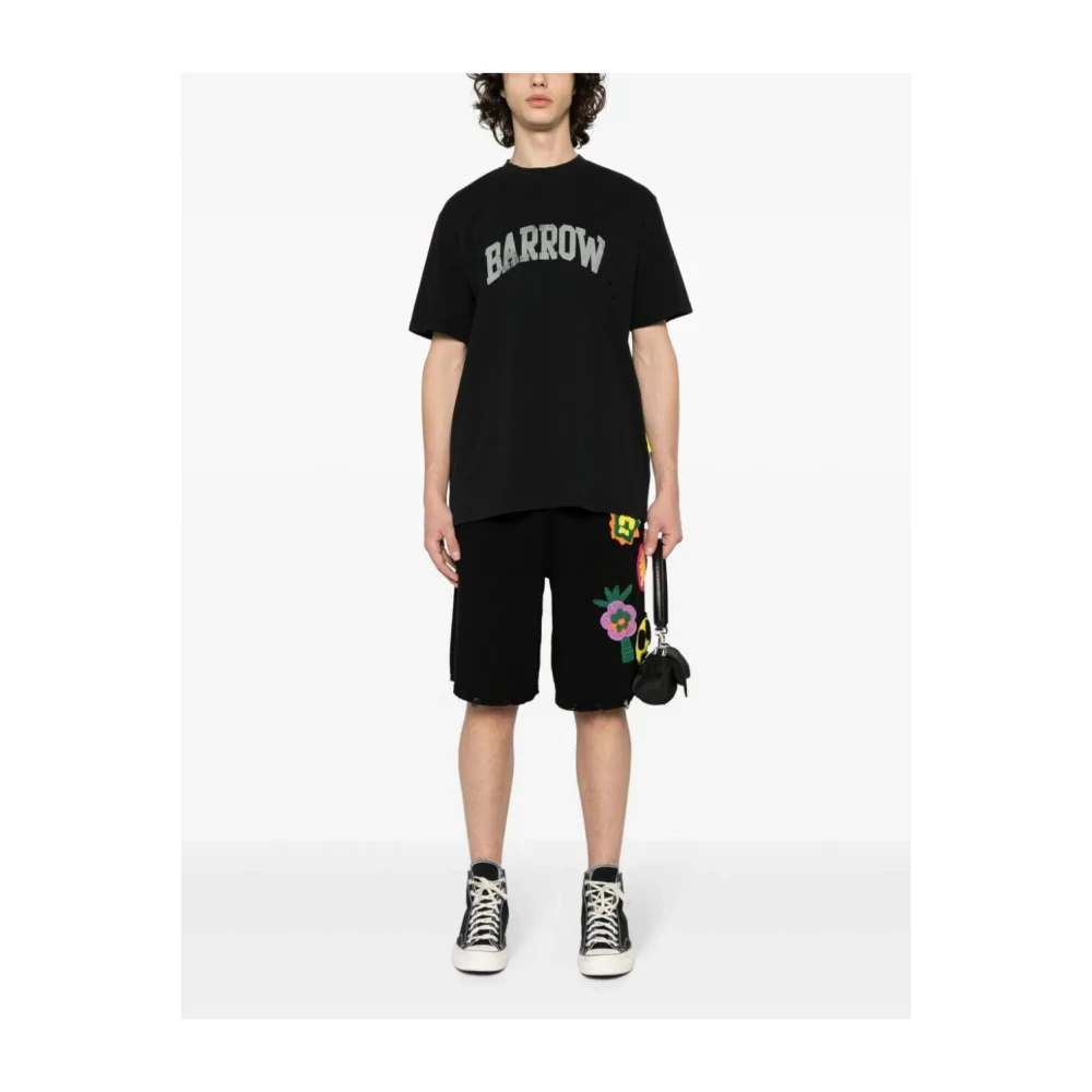 Barrow Zwarte Gebreide Shorts Black Heren