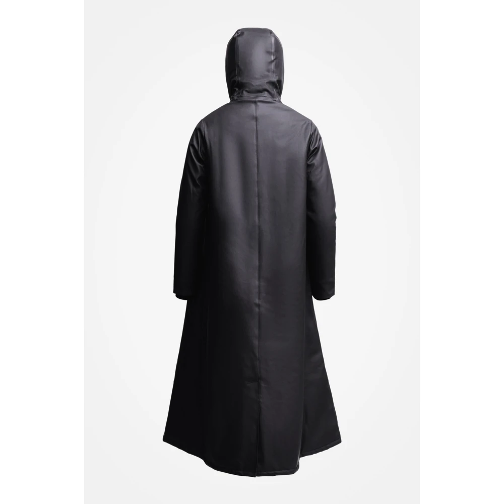 Stutterheim Warme Knielange A-Lijn Regenjas Black Dames