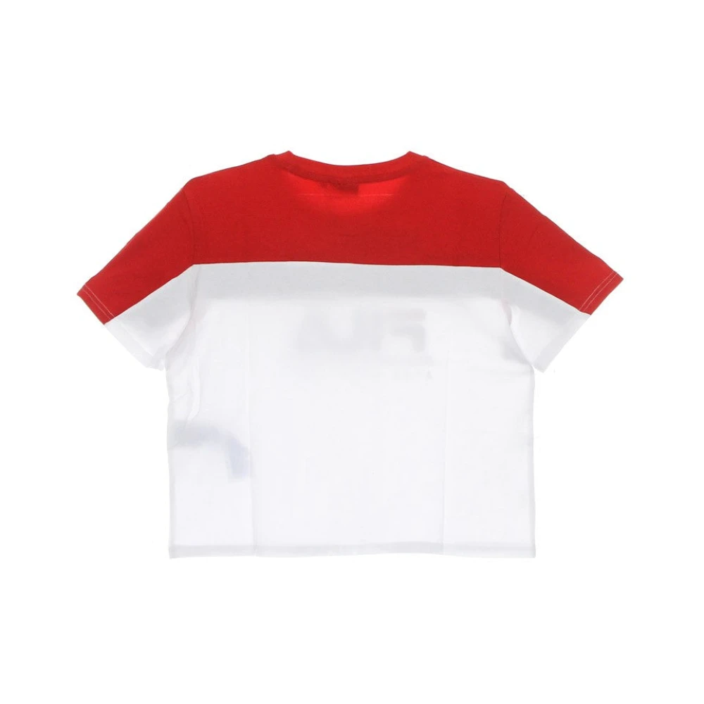 Fila Cropped Tee Bright White Rood Blauw Multicolor Dames