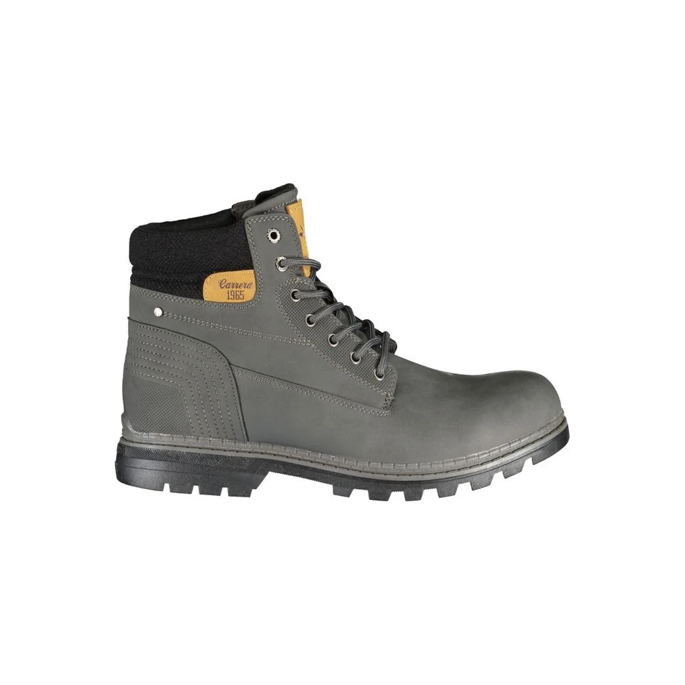 Carrera Men's Gray Elegant Lace-Up Boots With Contrast Details