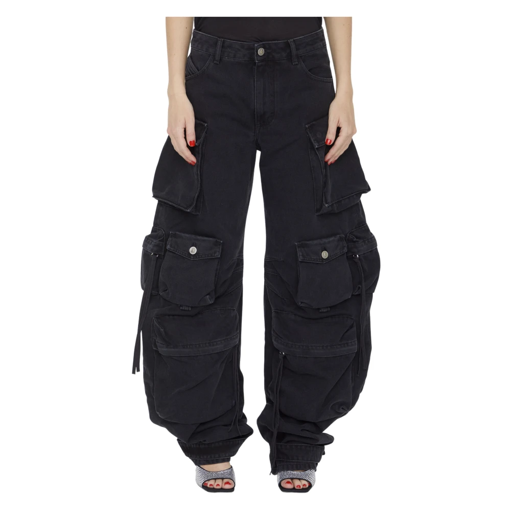 The Attico Zwarte Fern Cargo Jeans Stijlvolle Upgrade voor Dames Black Dames