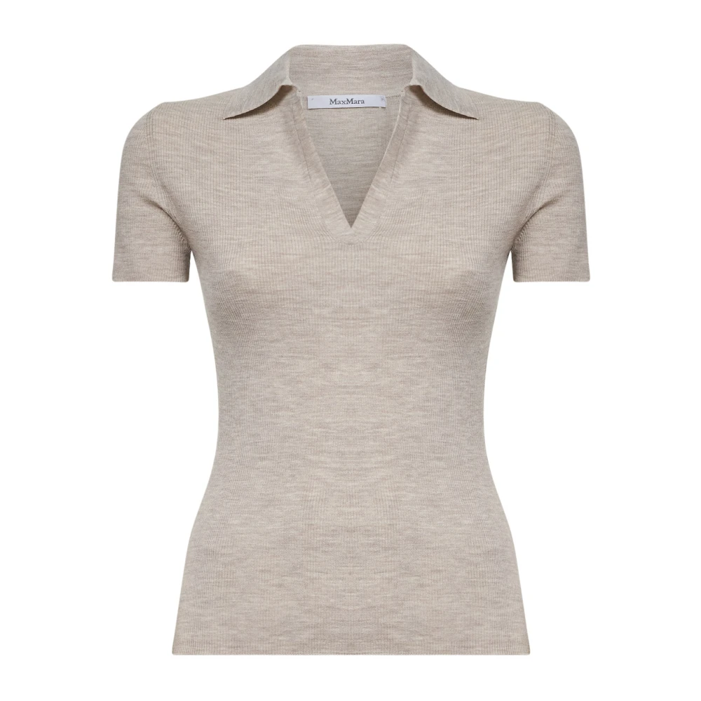 Max Mara Women's Pink V-Neck Knitwear, Xl, Albero Polo Shirt