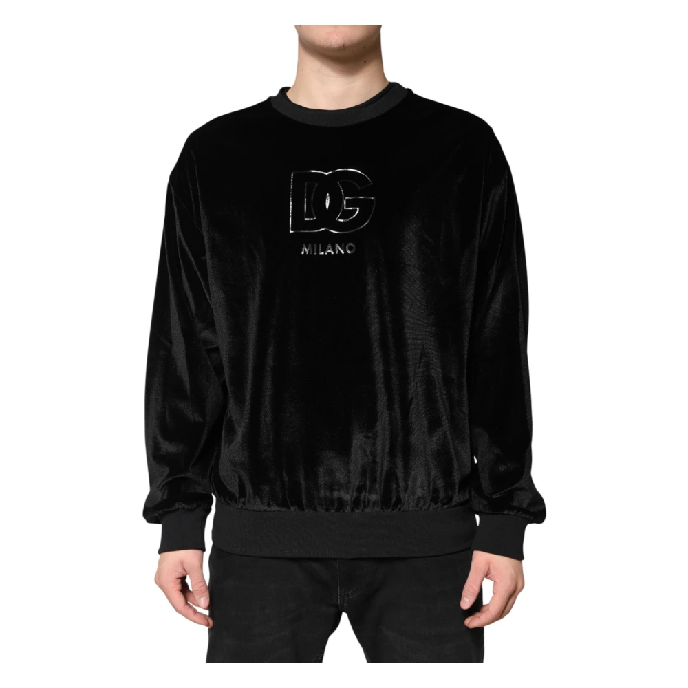 Dolce & Gabbana Uomo Nero Felpa Girocollo
