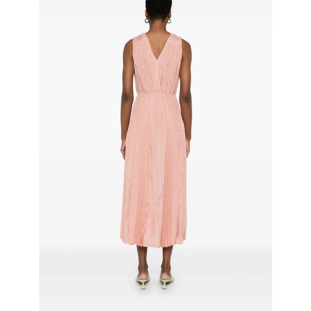 Forte Poederroze V-hals Jurk met Sleutelgatdetail Pink Dames