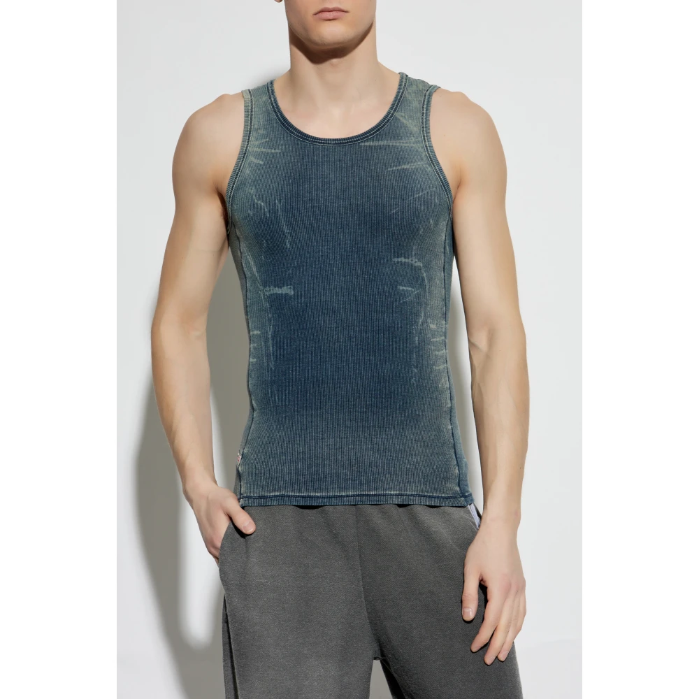 Diesel Geribbelde top Blue Unisex