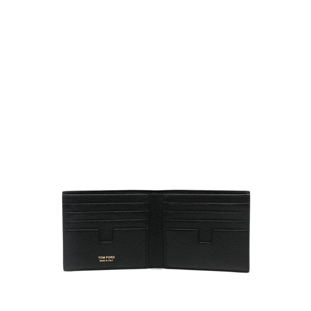 Tom Ford Zwarte Leren Bifold Portemonnee Black Heren