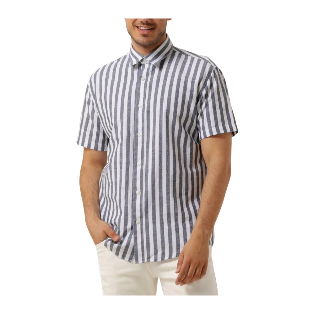 Selected Homme Klassiek linnen overhemd voor heren Blue Heren
