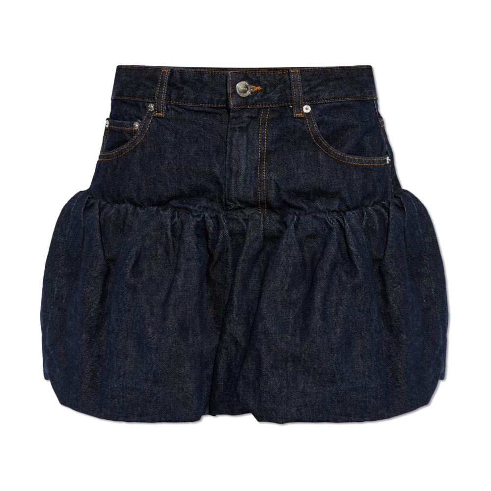 Ganni Women's Blue Denim Skirts, S, Skirt In Rinse Denim