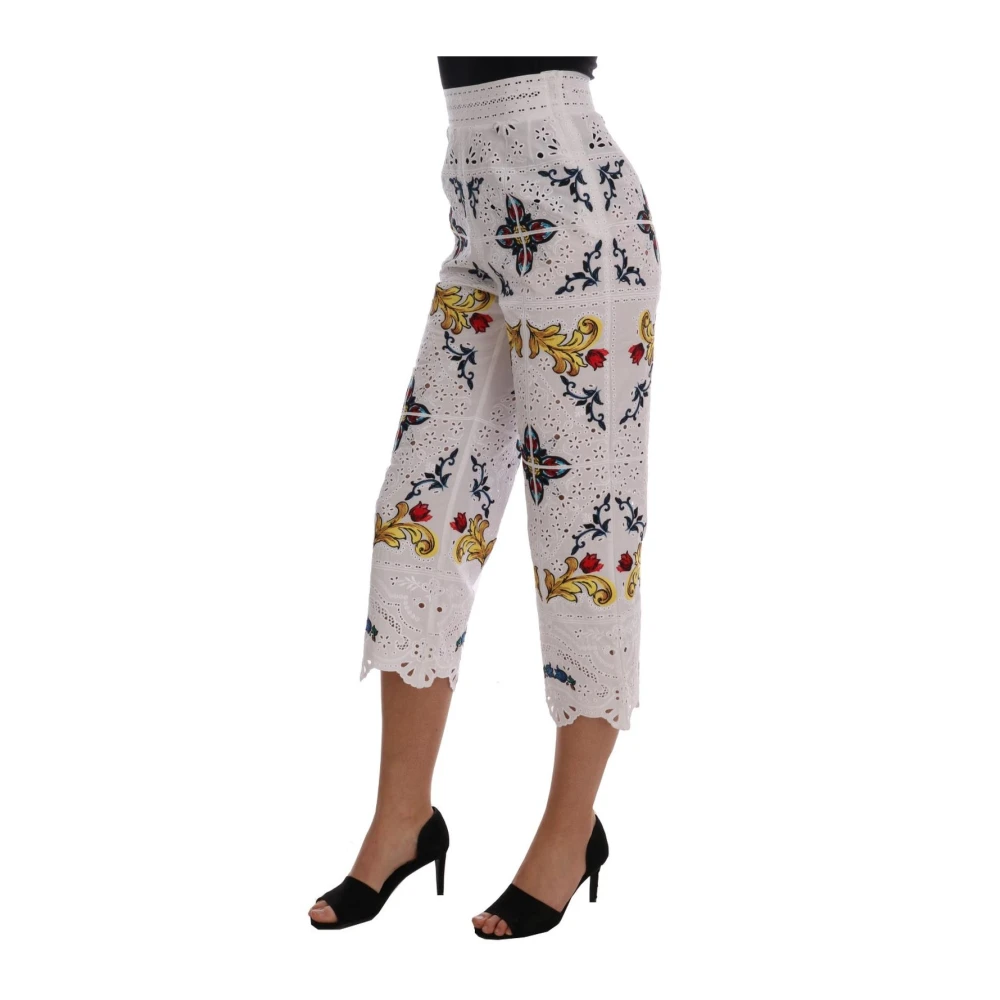 Dolce & Gabbana Mulicolor Majolica Cutout Capri Pants - IT38|XS - Image 2