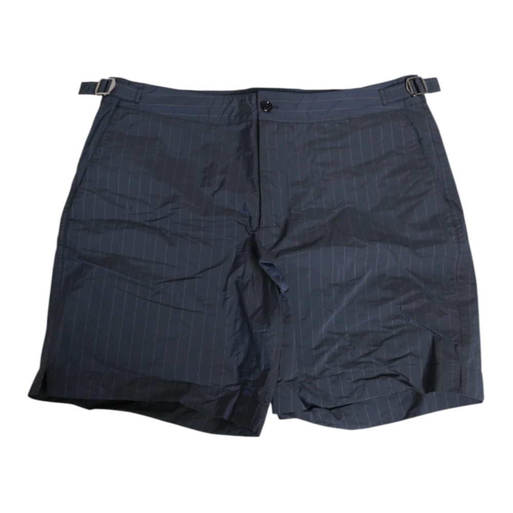 Dolce & Gabbana Men's Blue Navy Pinstripe Swim Shorts - Beachwear - M - Swimwear