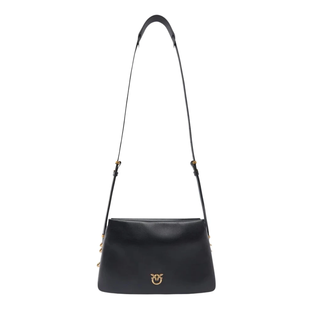 PINKO Black Calf Leather Bos Taurus Shoulder Bag - Image 4