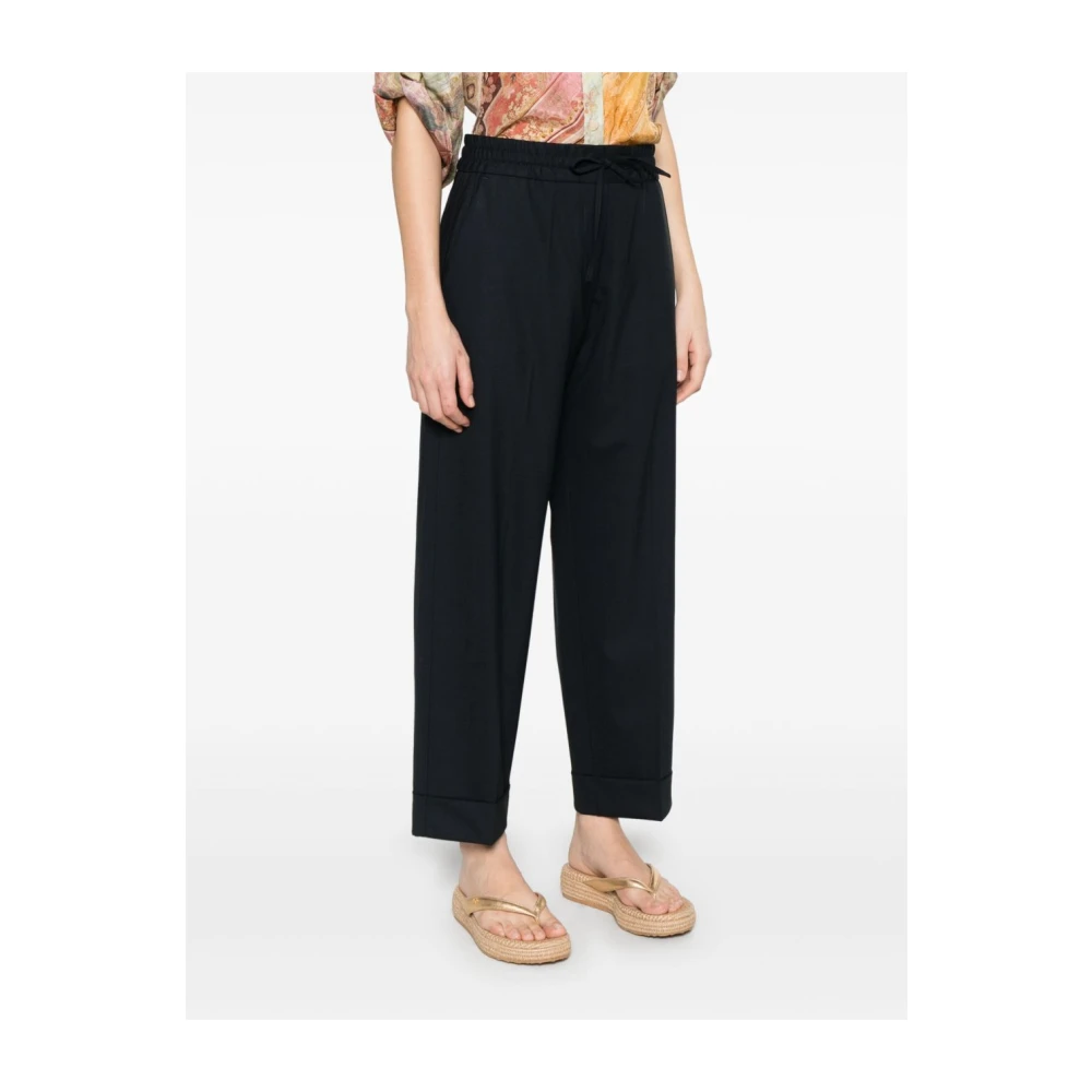 P.a.r.o.s.h. Blauwe Elastische Trekkoord Broek Blue Dames