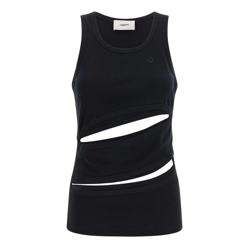 Coperni Women's Black Spiral Tank Top - Sleeveless Tops - M - Tops
