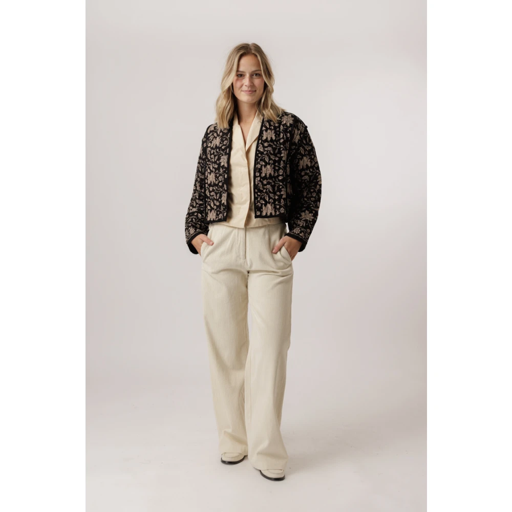 Maison Hotel Bloemen Geborduurd Jack Yin Yang Black Dames