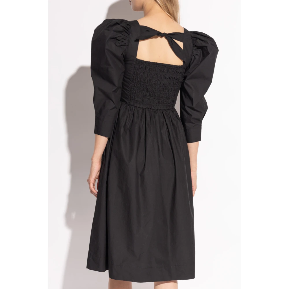 Ganni Jurk met ruches Black Dames
