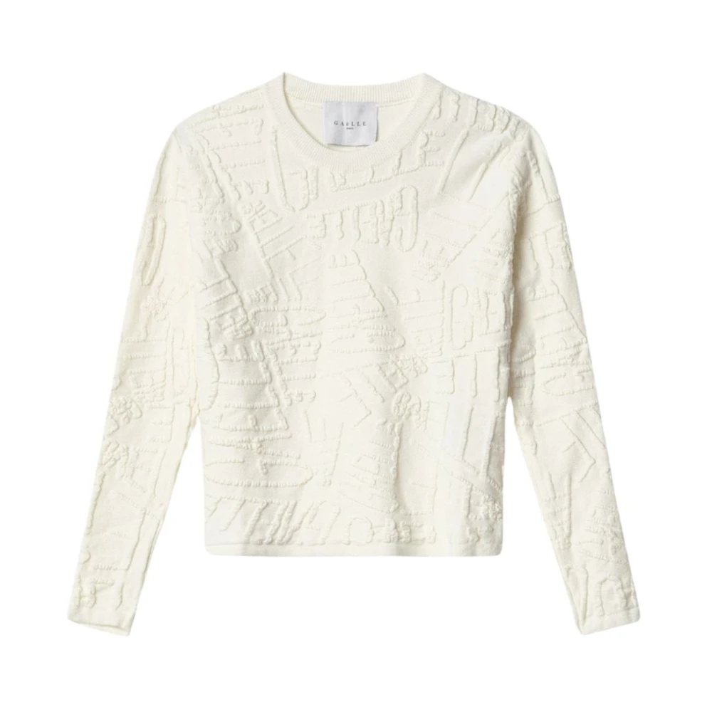 Gaëlle Paris Lange Mouw Patroon Trui Off White Dames
