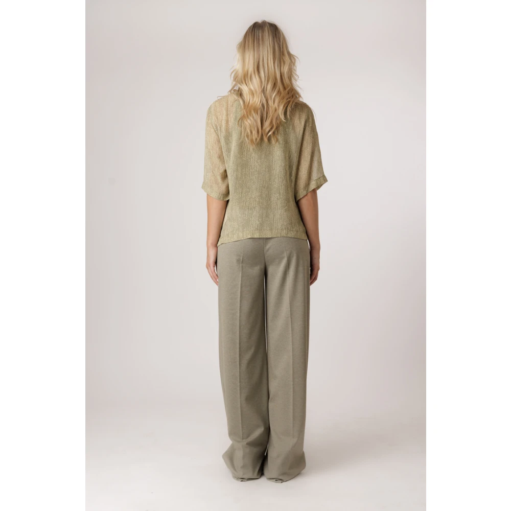 drykorn Doorschijnende Bedrukte Shirt met Ronde Hals Green Dames
